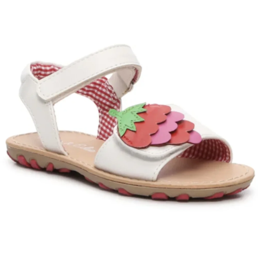 NIB Olive & Edie Lil' Sweetie Sandal Strawberry Appliqué Shoe Size 8T
